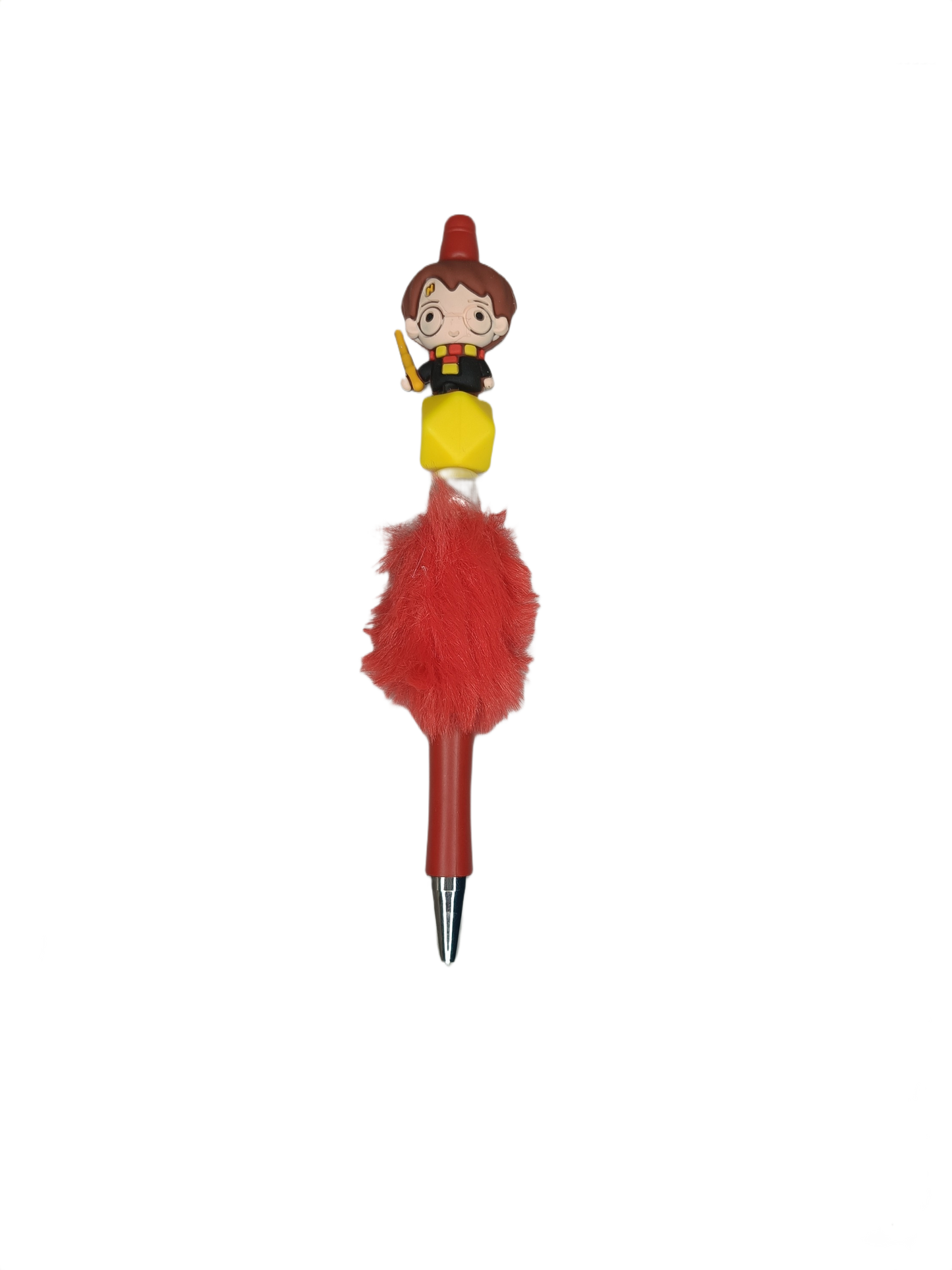 Bolígrafo con pelito rojo