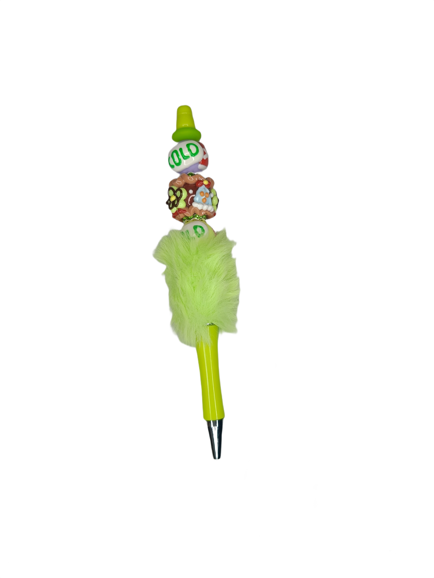 Bolígrafo navideño con pelito verde
