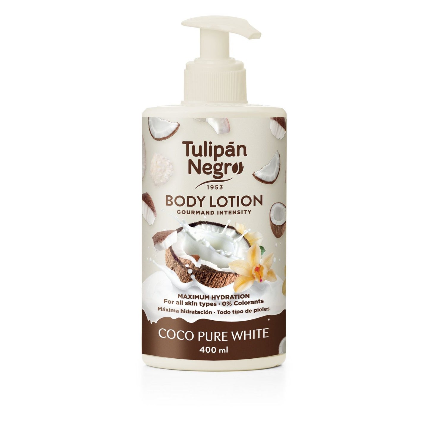 Body Lotion Tulipán Negro Coco Pure White 400ml