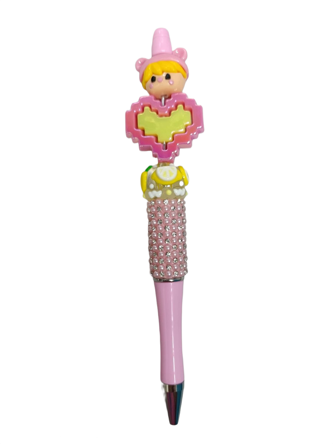 Bolígrafo corazón rosa