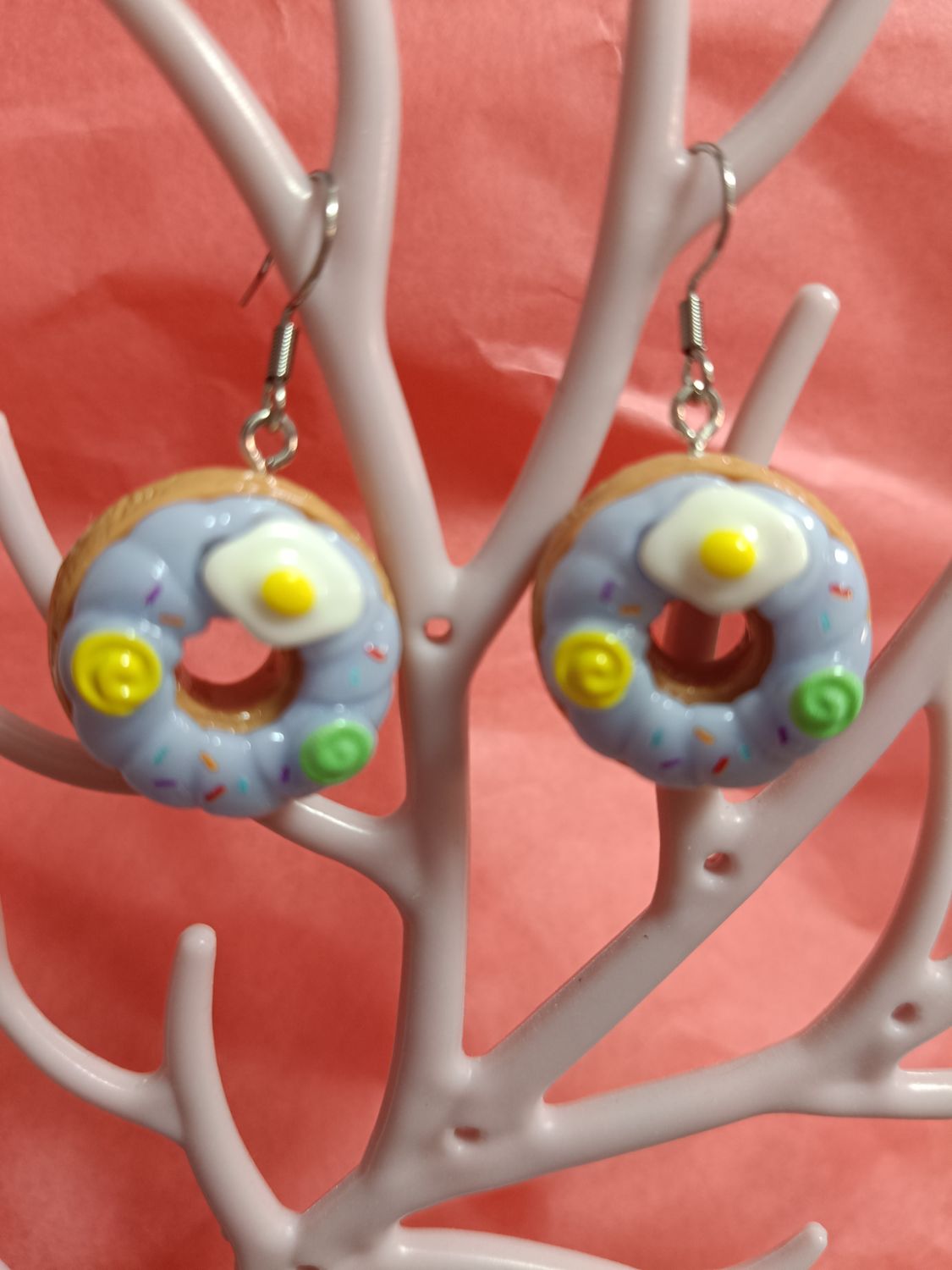 Pendientes rosquilla azul