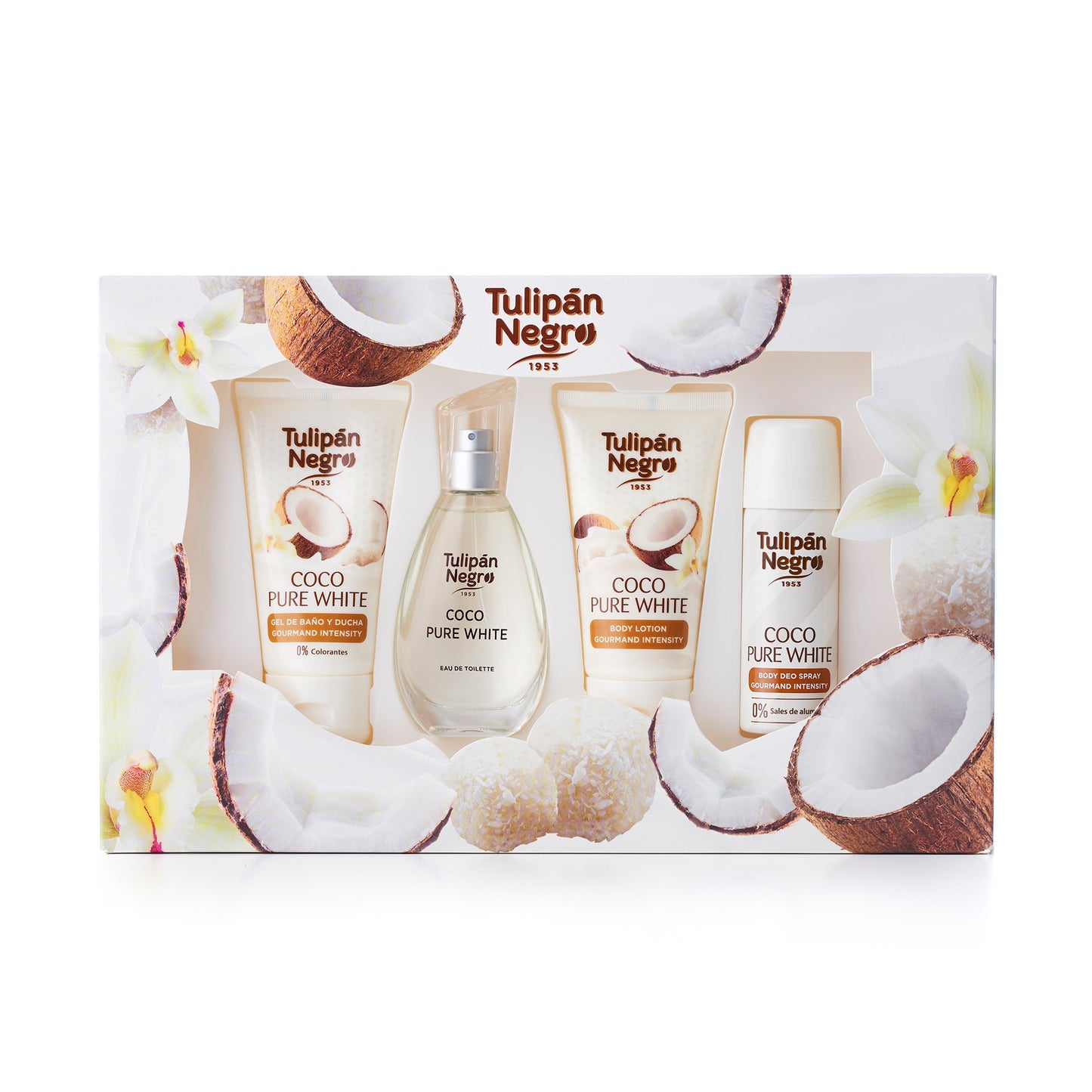 Estuche Tulipán Negro Coco Pure White
