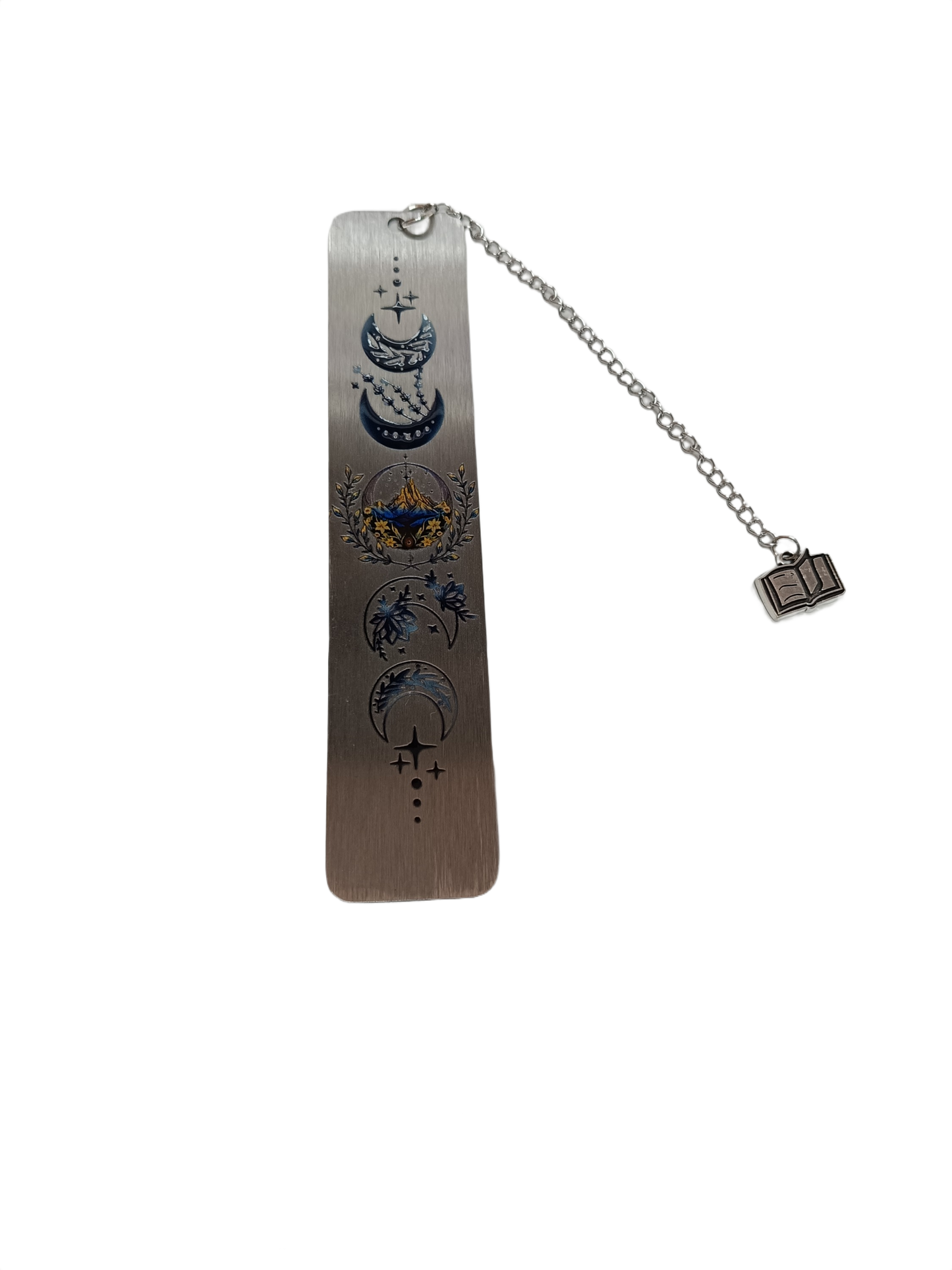 Marcapáginas metálico de lunas