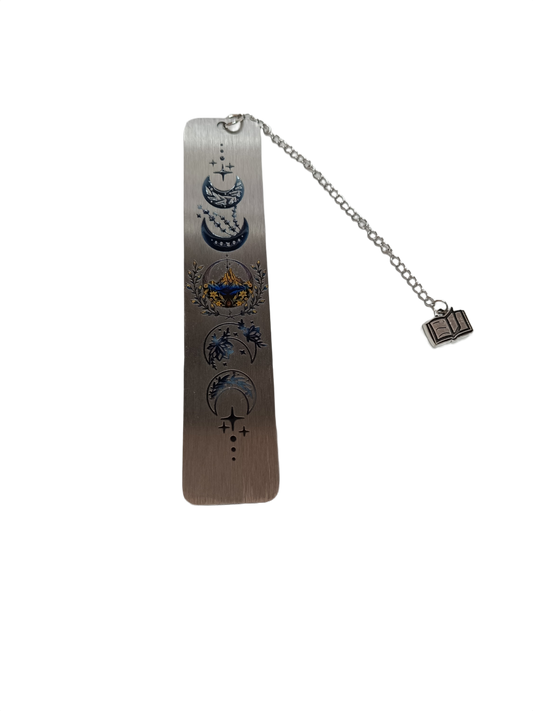 Marcapáginas metálico de lunas