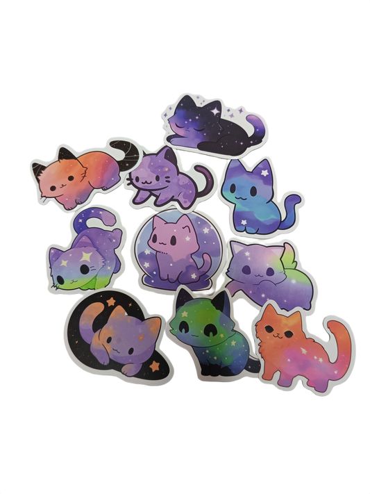 Pegatinas gatos galácticos