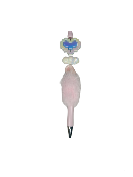 Bolígrafo pixel heart con pelito