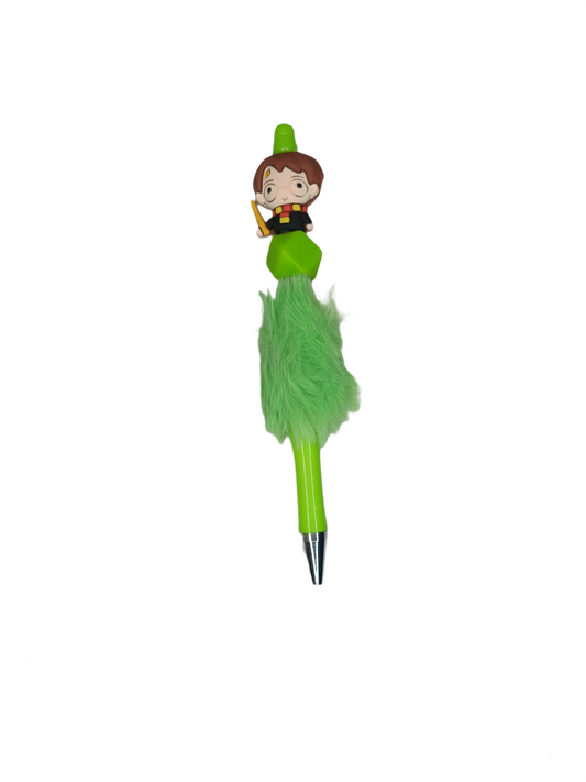 Bolígrafo con pelito verde