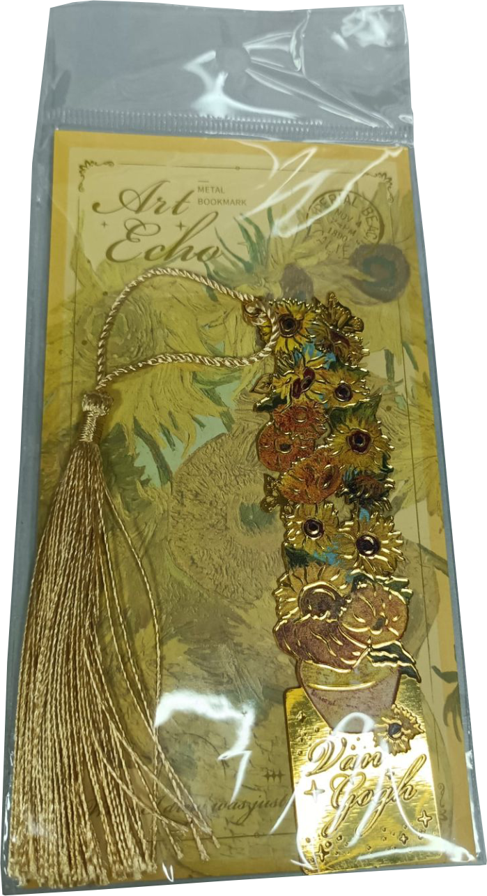 Marcapáginas metálico con motivo de cuadro Van Gogh los girasoles