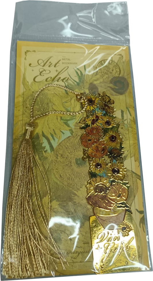 Marcapáginas metálico con motivo de cuadro Van Gogh los girasoles