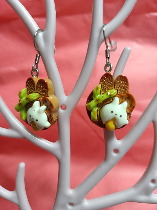 Pendientes de Tostada kawaii