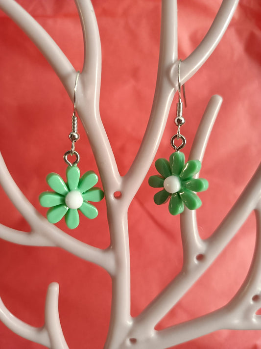 Pendientes de flor verde