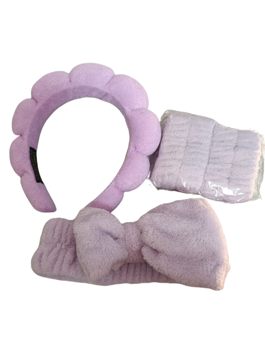 COMBI - Diadema, muñequera y felpa rosa