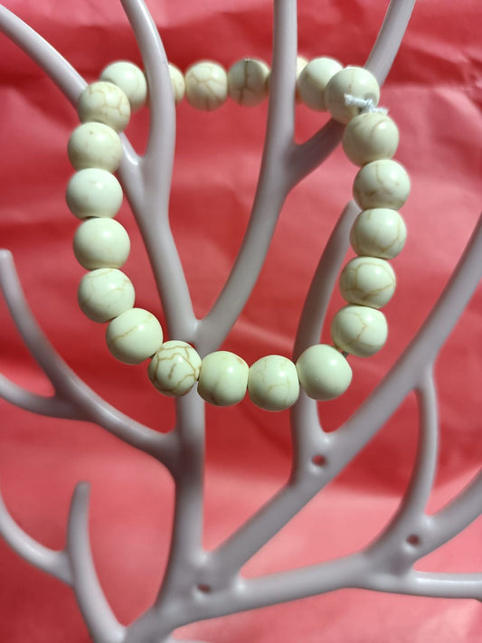 Pulsera de turquesa blanca