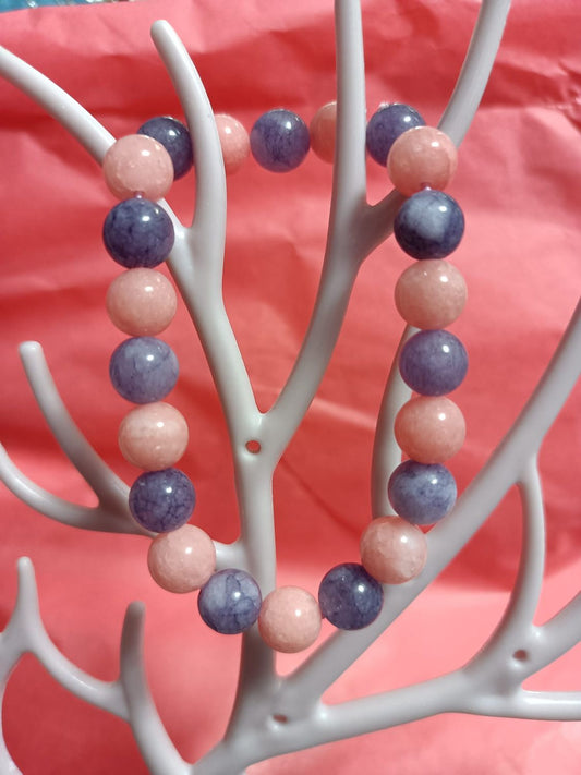 Pulsera de calcedonia y angelita