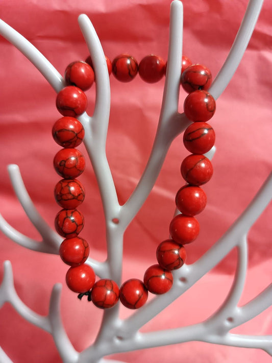 Pulsera de howlita roja