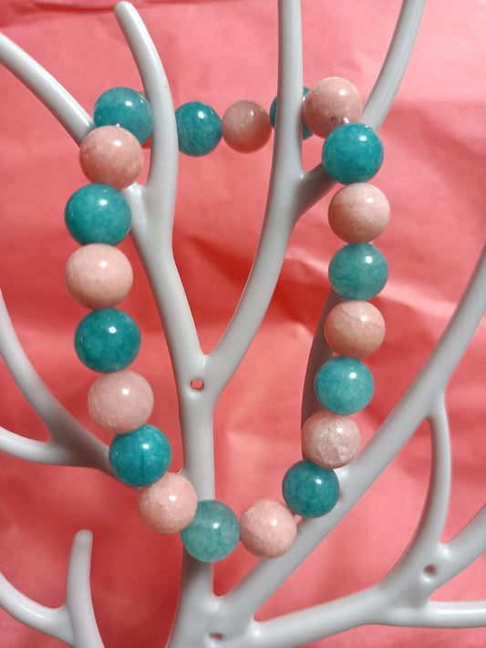 Calcedonia azul y rosa