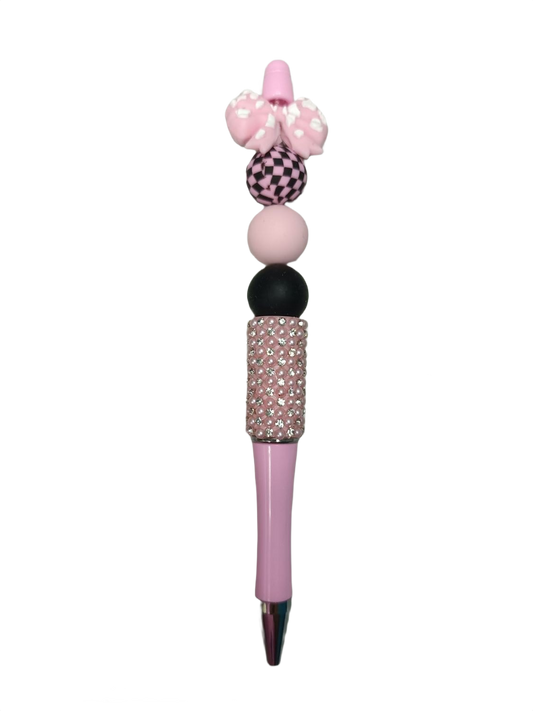 Bolígrafo kawaii lazo rosa