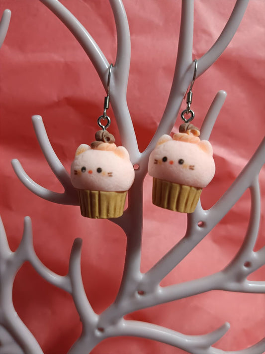 Pendientes madalena gato rosa