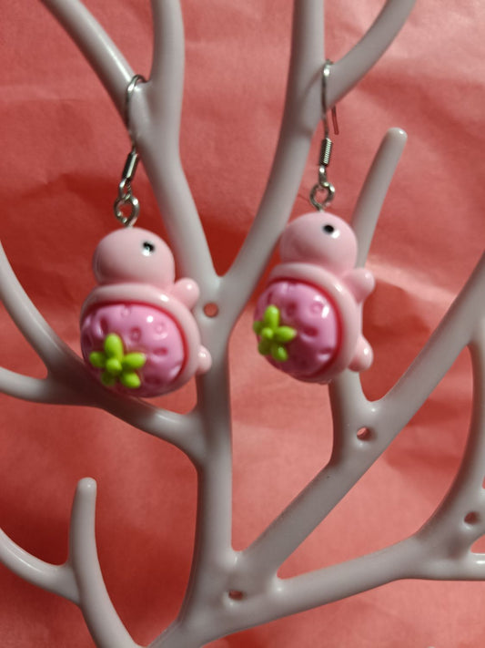 Pendientes tortuga fresa
