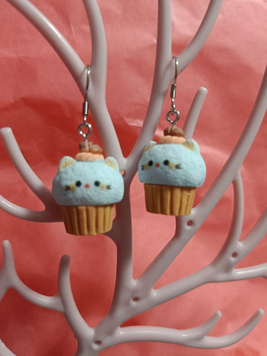 Pendientes madalena gato azul