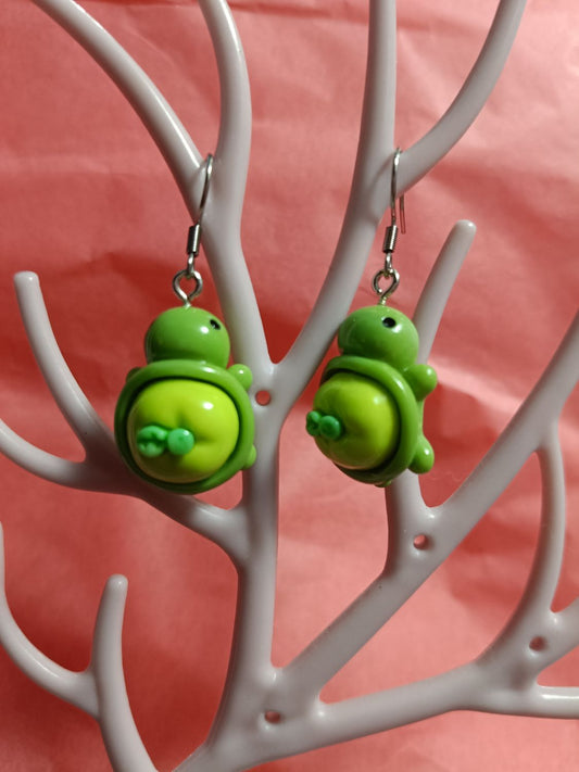 Pendientes tortuga manzana