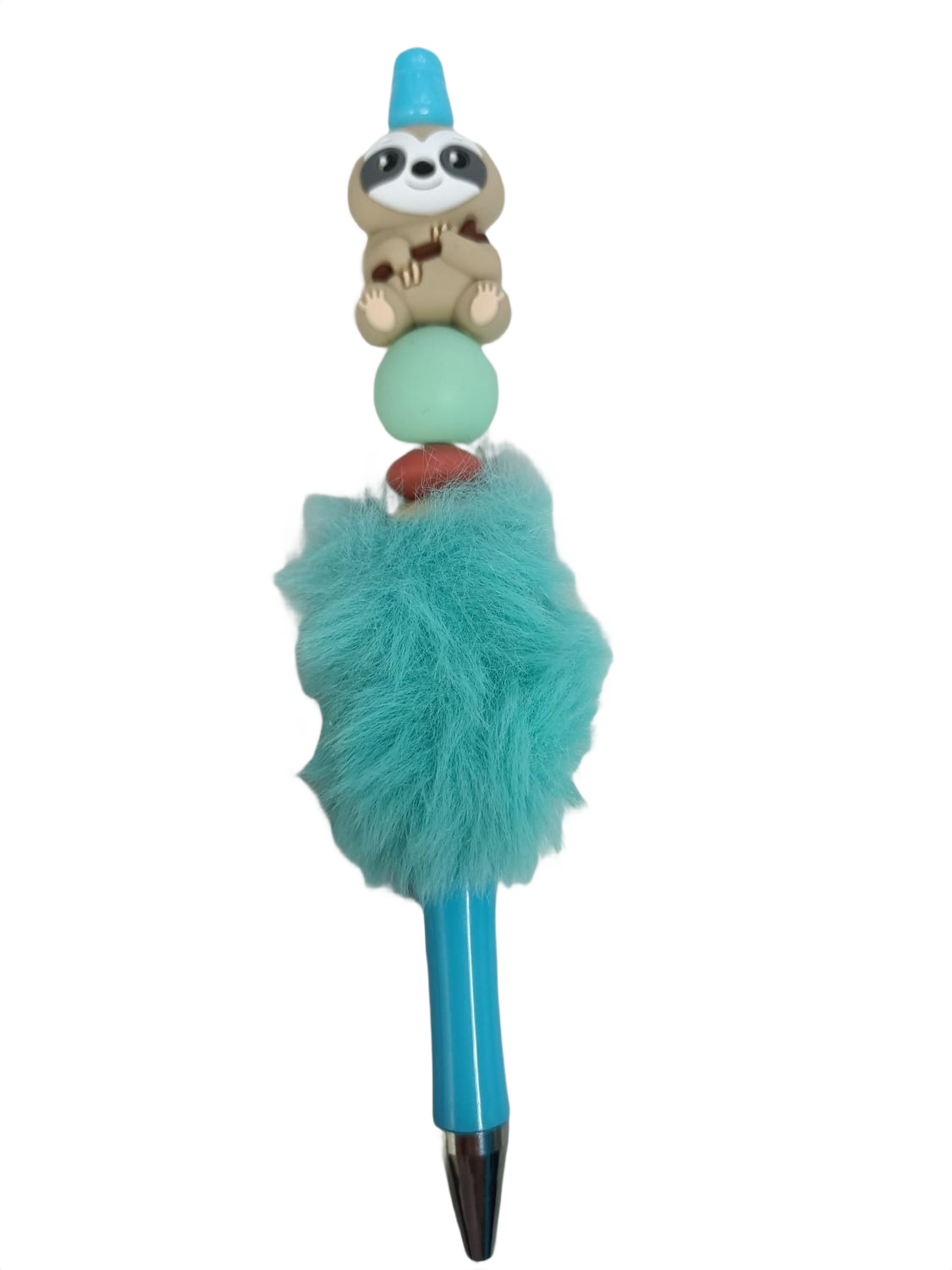 Bolígrafo pelo azul perezoso