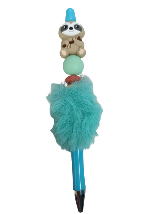 Bolígrafo pelo azul perezoso