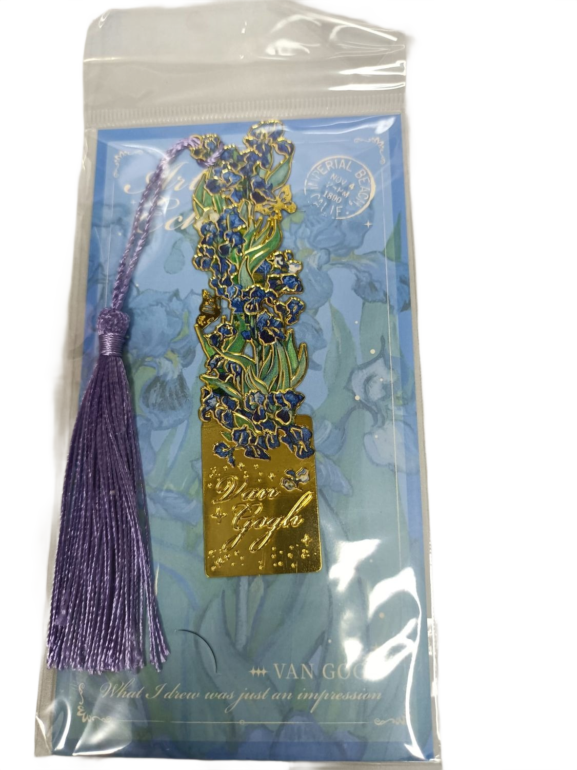 Marcapáginas metálico con motivo de cuadro Van Gogh los lirios