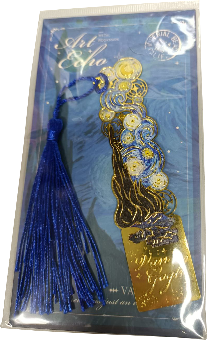 Marcapáginas metálico con motivo de cuadro Van Gogh noche estrellada