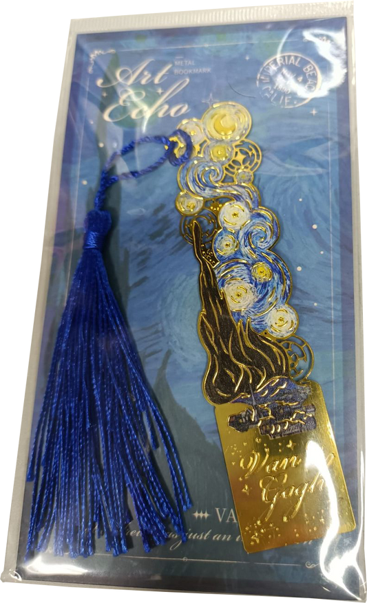 Marcapáginas metálico con motivo de cuadro Van Gogh noche estrellada