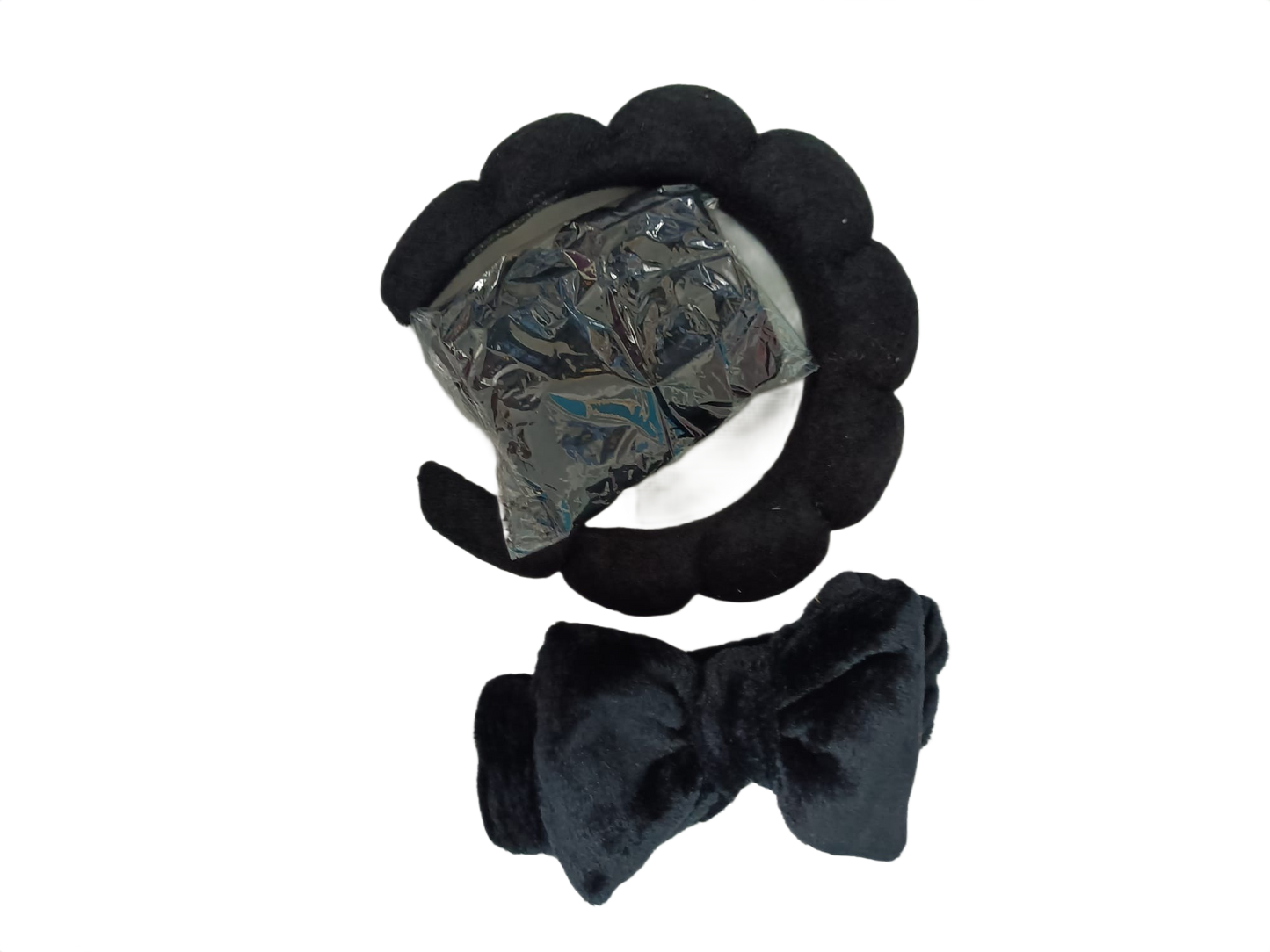 COMBI - Diadema, felpa y muñequeras negro