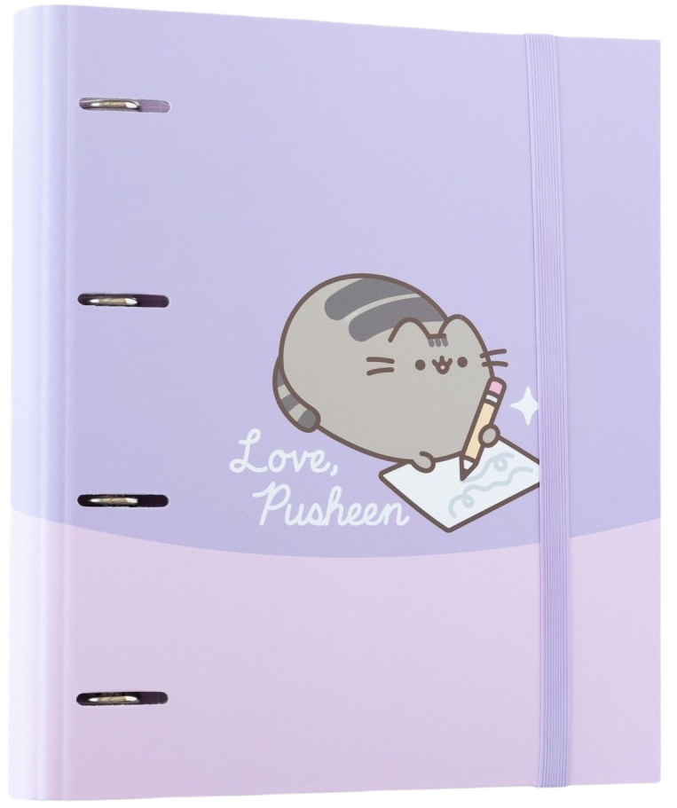 Carpeta Escolar 4 Anillas Pusheen Moments