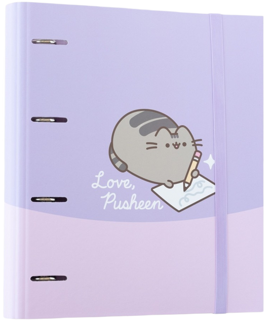 Carpeta Escolar 4 Anillas Pusheen Moments