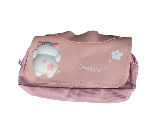 Estuche con squishy de conejito kawaii