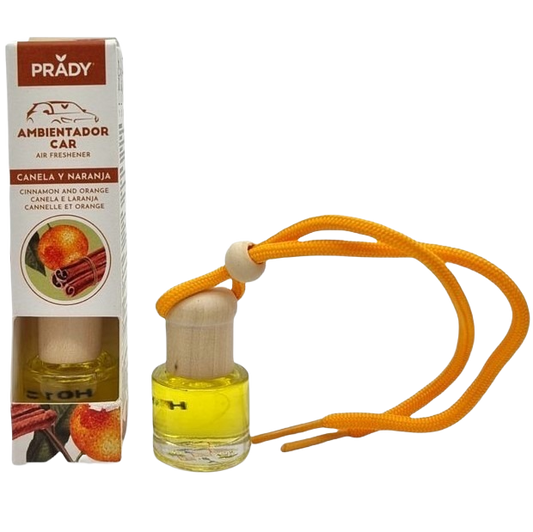 Ambientador de coche con aroma a canela y naranja